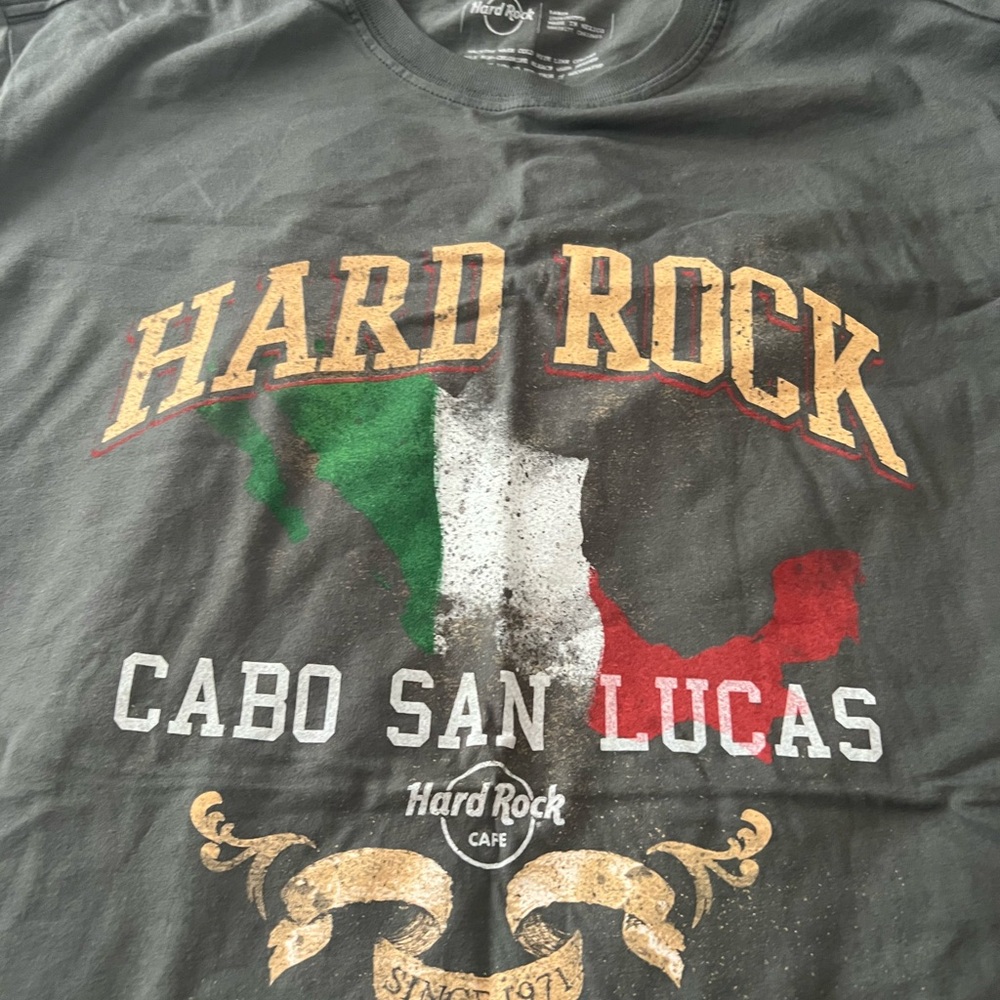 Hard Rock Cafe Cabo San Lucas County Flag Charcoal Tee - Picture 5 of 6